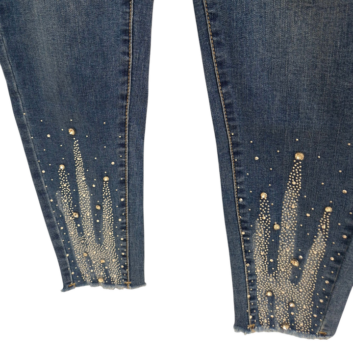 Crystal & Diamante Ankle Grazer Jeans - (choose your Size)