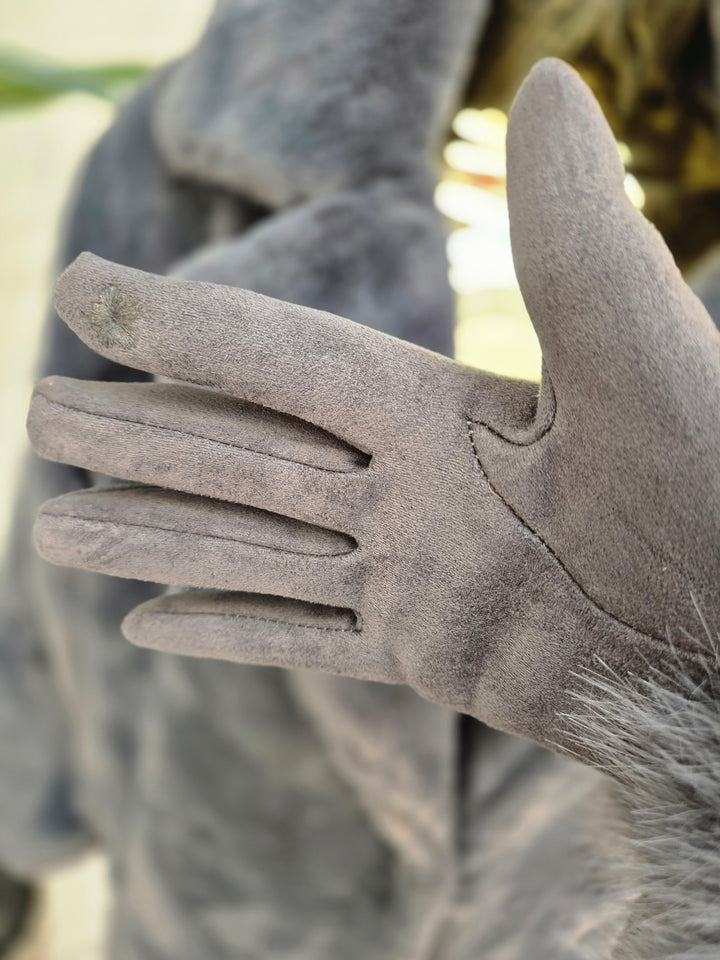 Oslo Gloves with Faux Fur - Charcoal Grey
