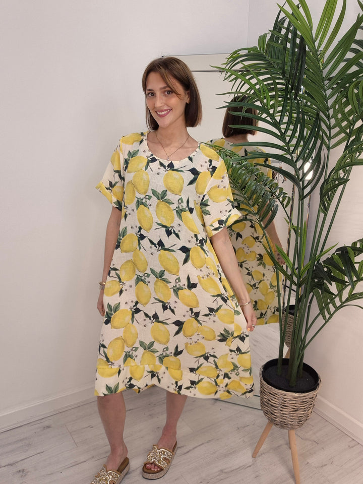 Santorini Dress - Lemons