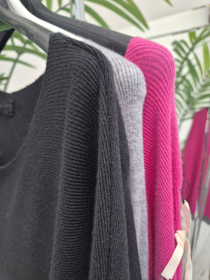 Pearly Cuff Fine Knit Jumper - (choose your Colour) - One Size