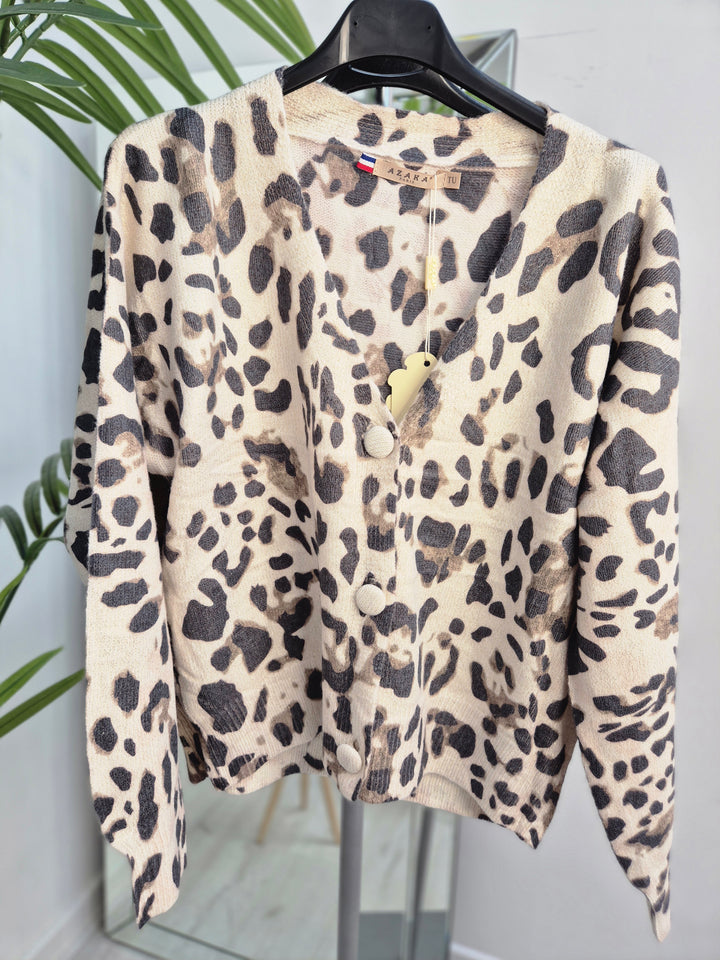 Lucia Leopard Shimmer Cardigan -  (choose your Colour)