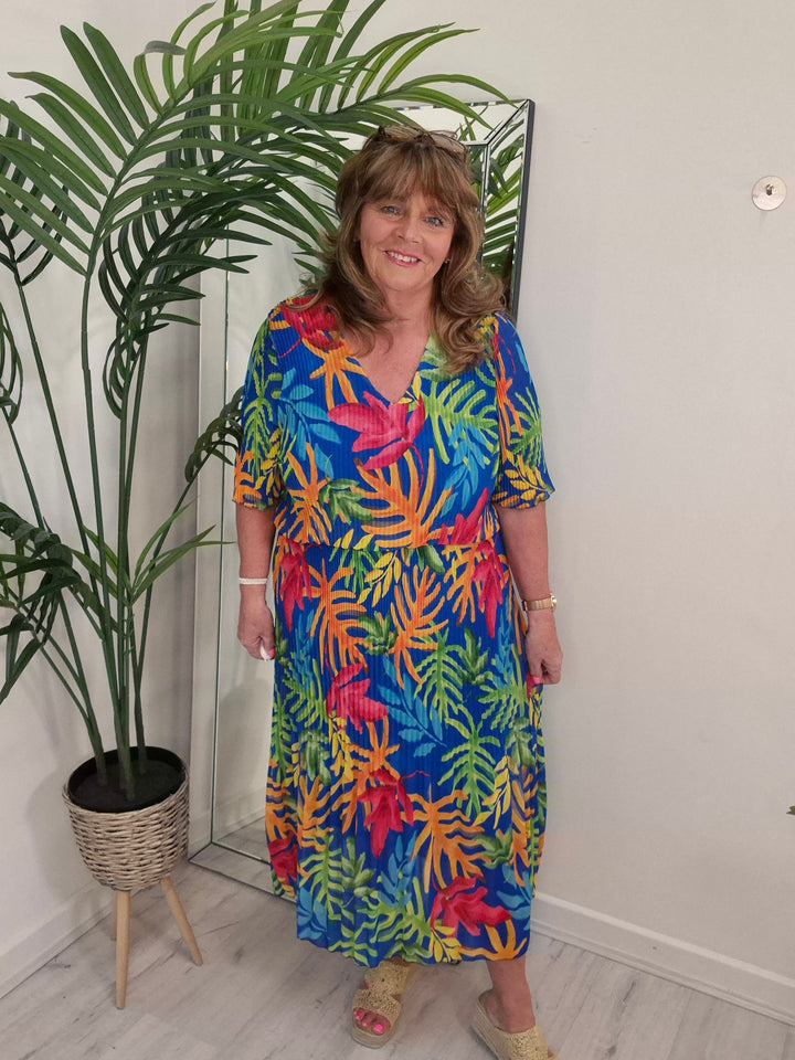 Palm Midi Dress  - (choose your Size & Colour)