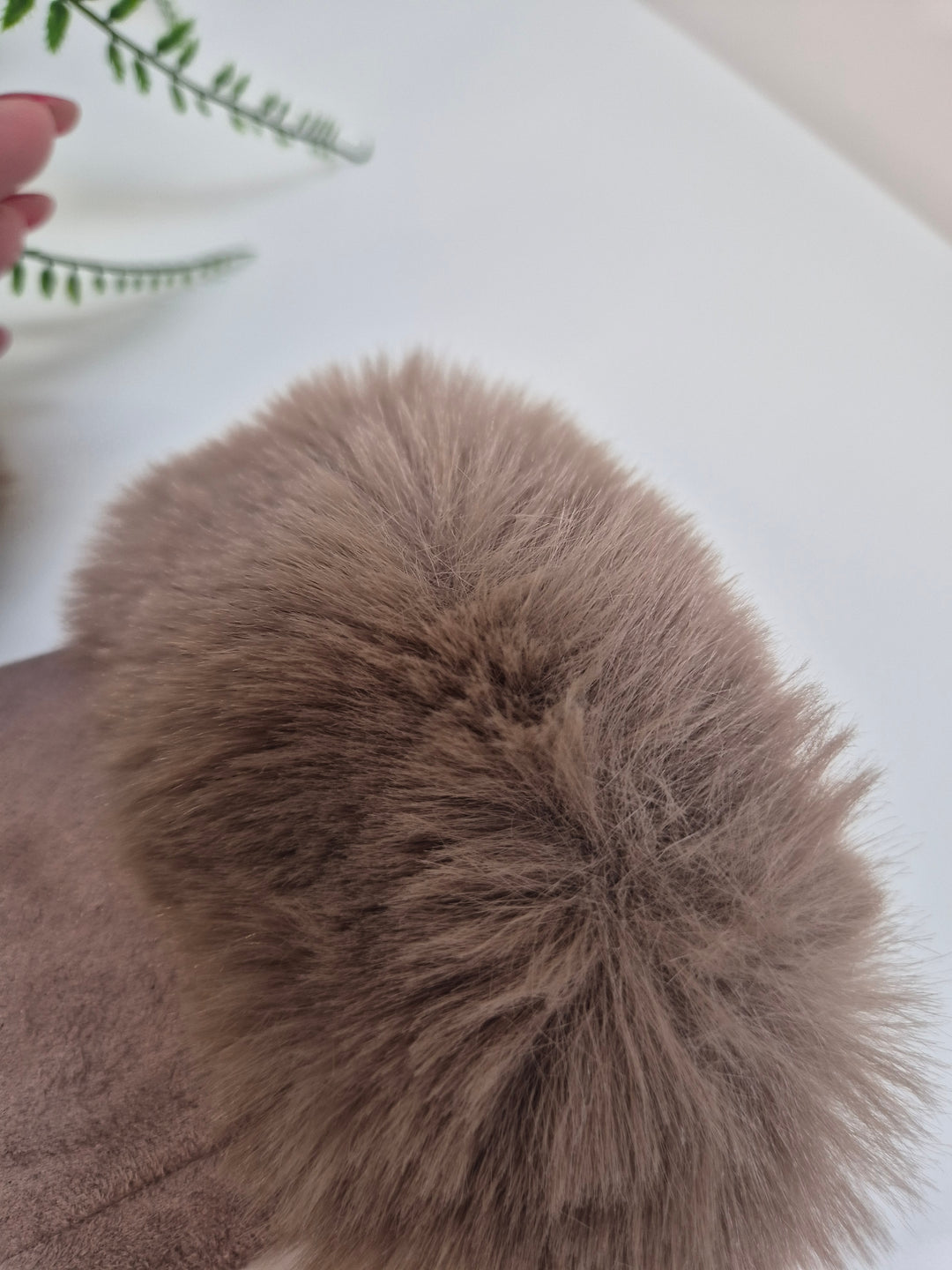 Oslo Faux Fur Fingerless Gloves - Mocha