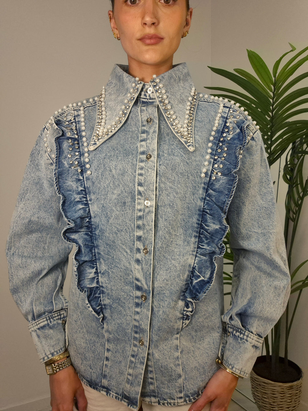 Pearly Diva Denim Shirt/Shacket (choose your Size)