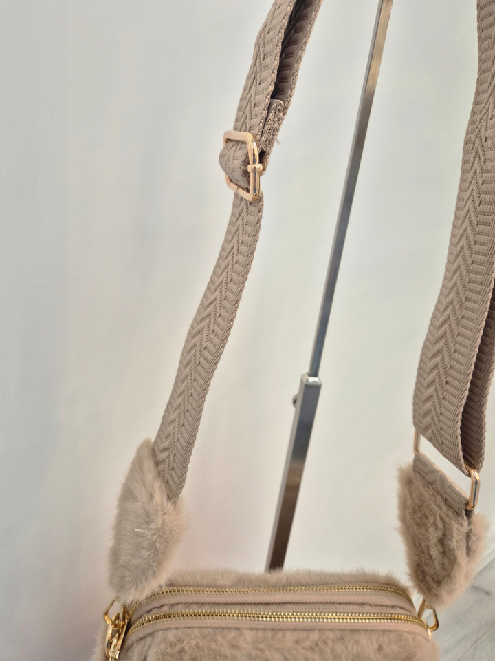 Oslo Faux Fur Bag - Beige