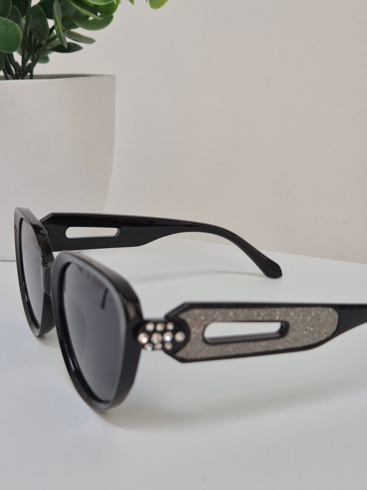 Sunglasses  - Black with Crystals & Glitter