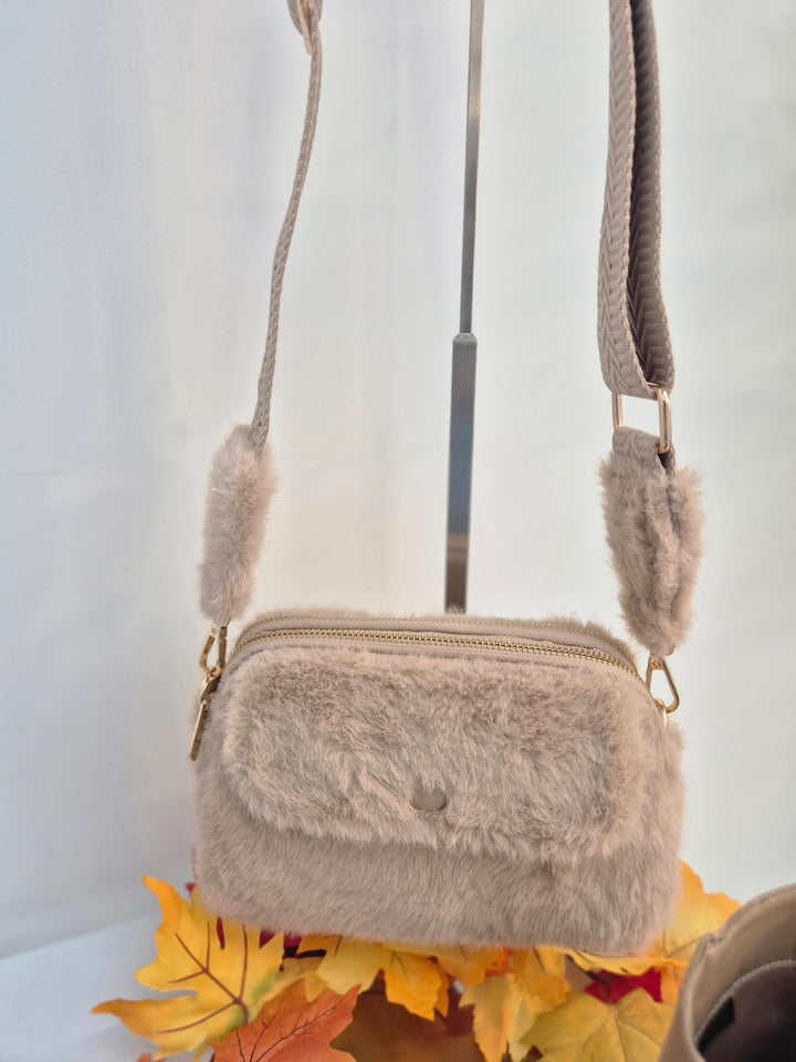 Oslo Faux Fur Bag - Beige