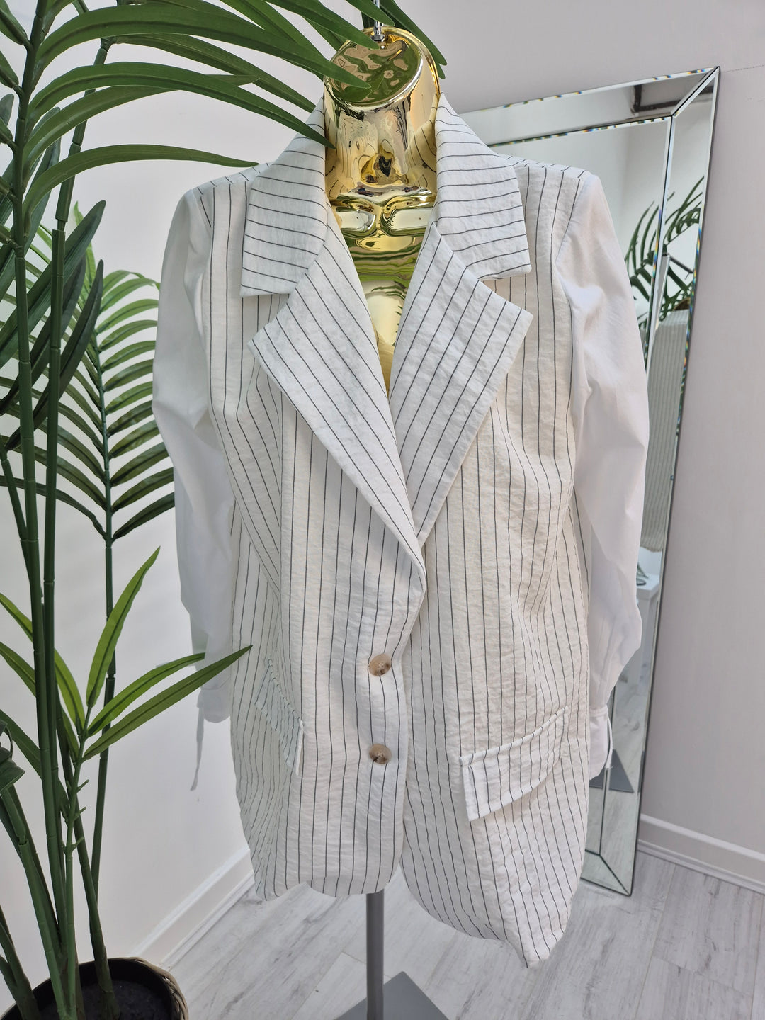 Penelope Pinstripe Blazer - (choose your Colour) - Fits 14 to Size 18)
