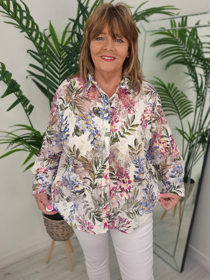 Georgina Floral Lace Blouse (Oversized)