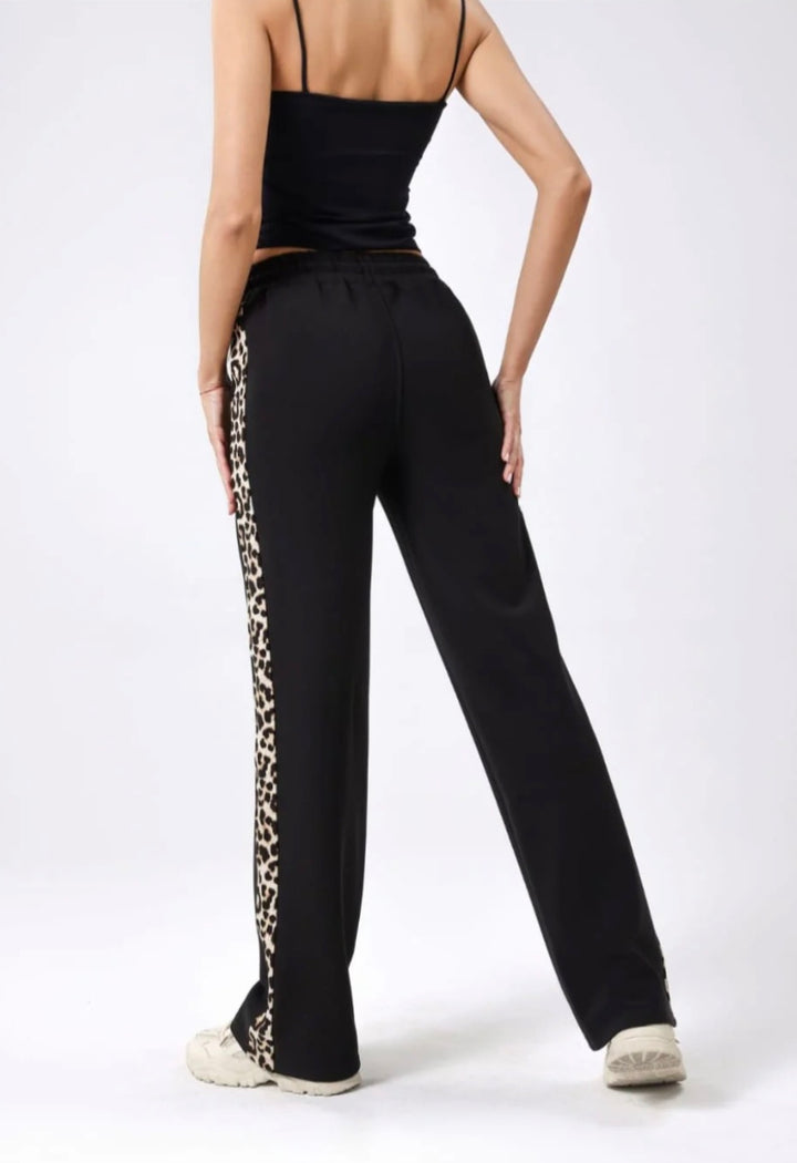 Lara Leopard Trim Wide Leg Jogger - (choose your Size)