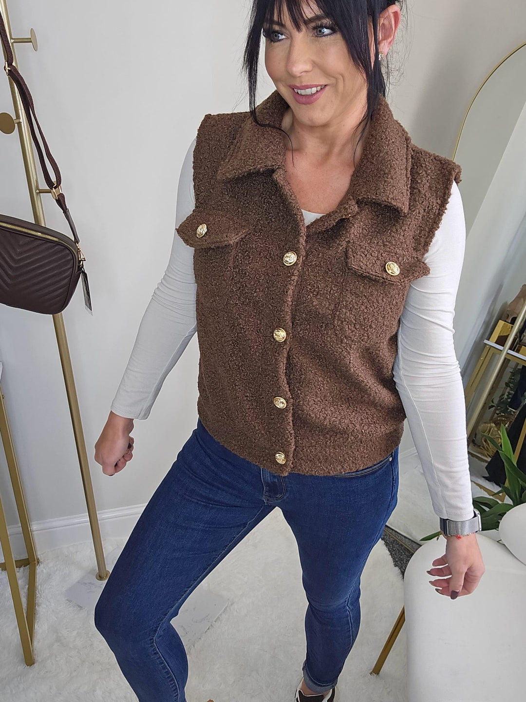 Baroque Waistcoat - One Size up to Size 14/16 - Chocolate