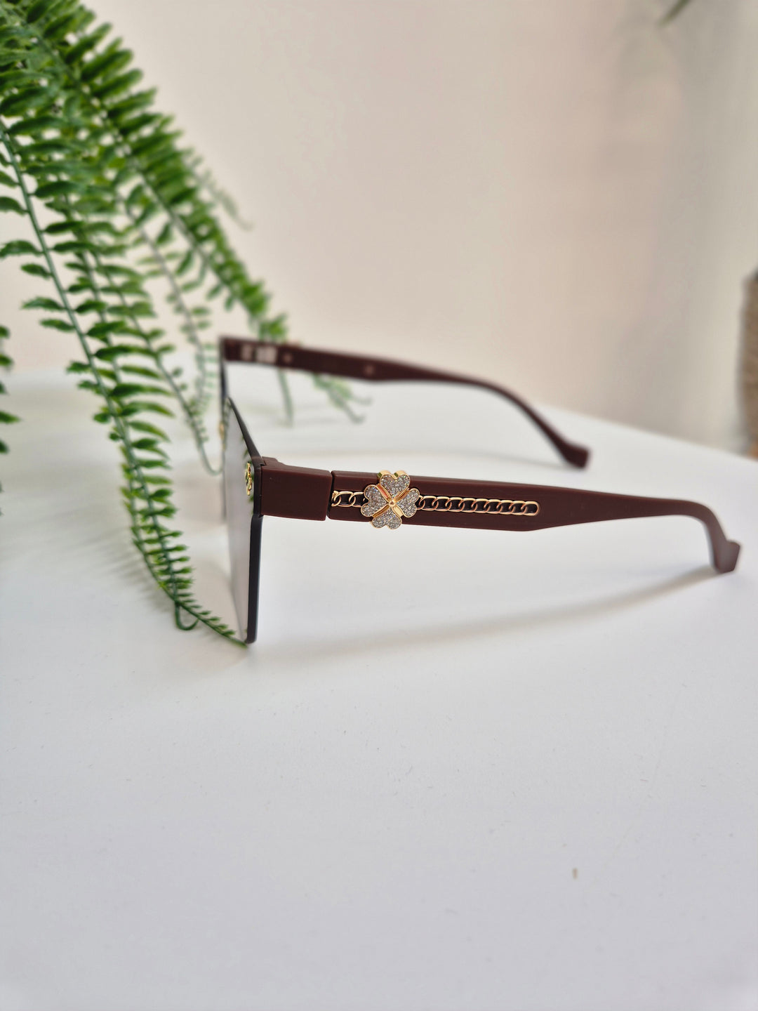 Sunglasses Crystal Flower - Chocolate