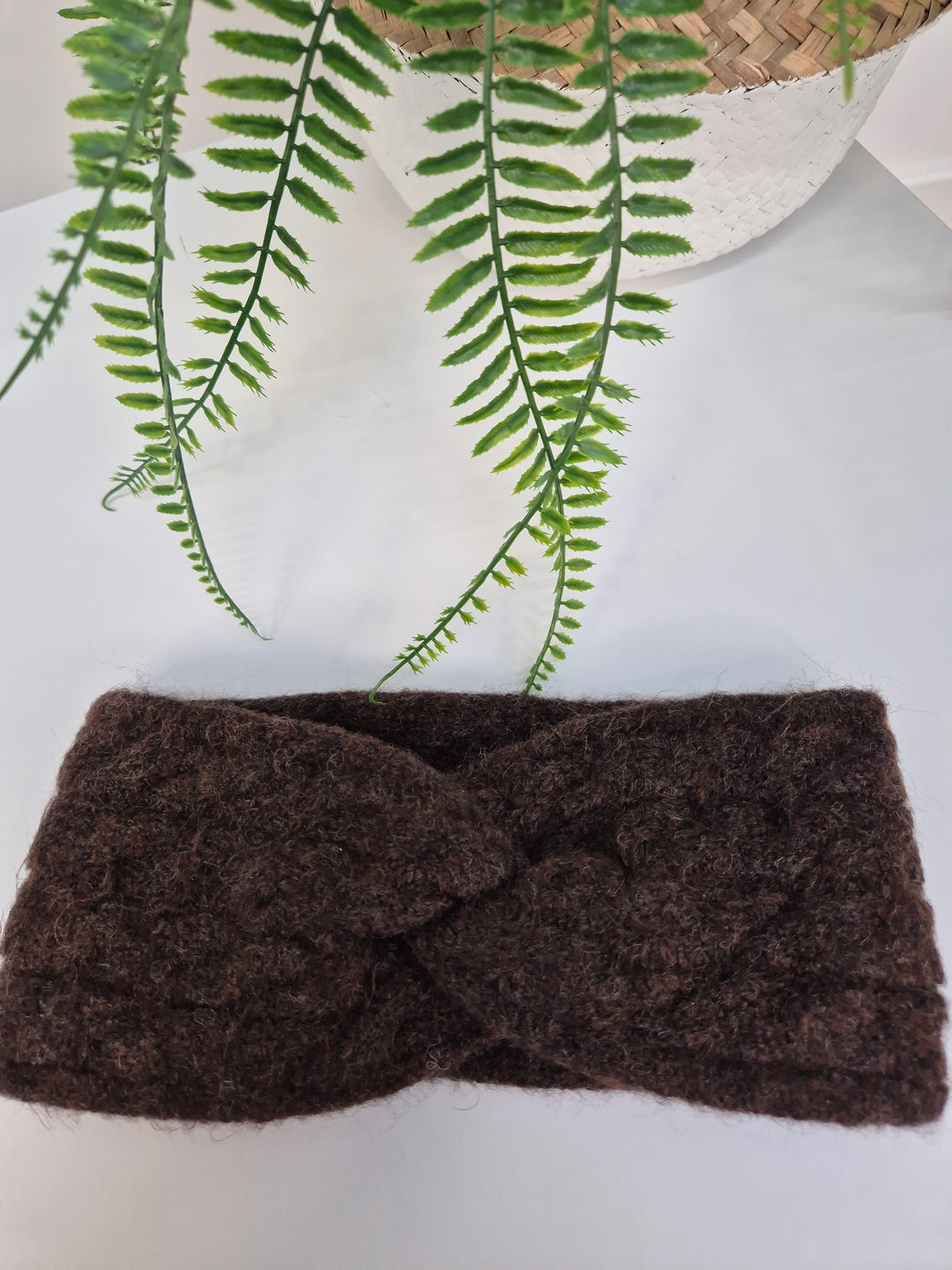 Cable Knit Headband - Chocolate
