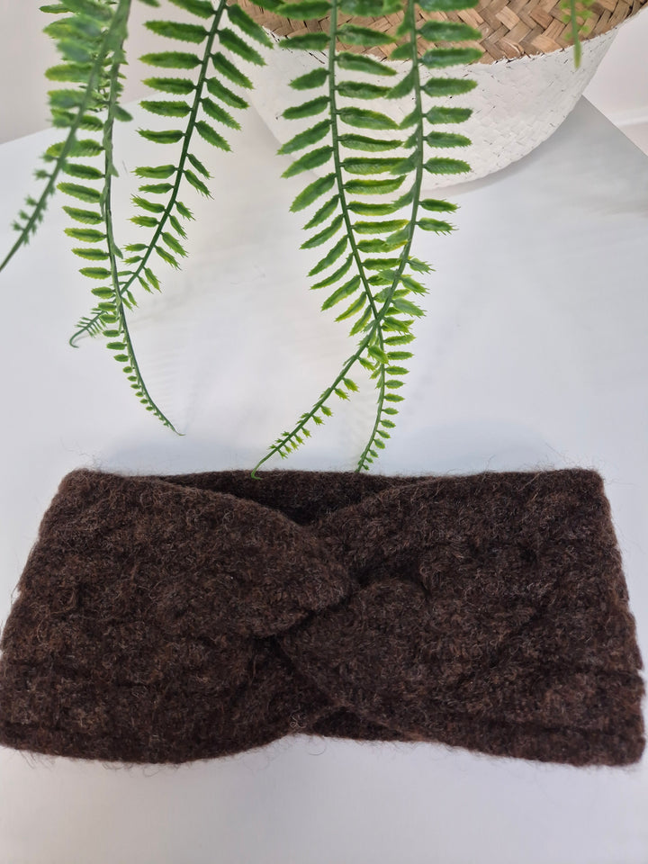 Cable Knit Headband - Chocolate
