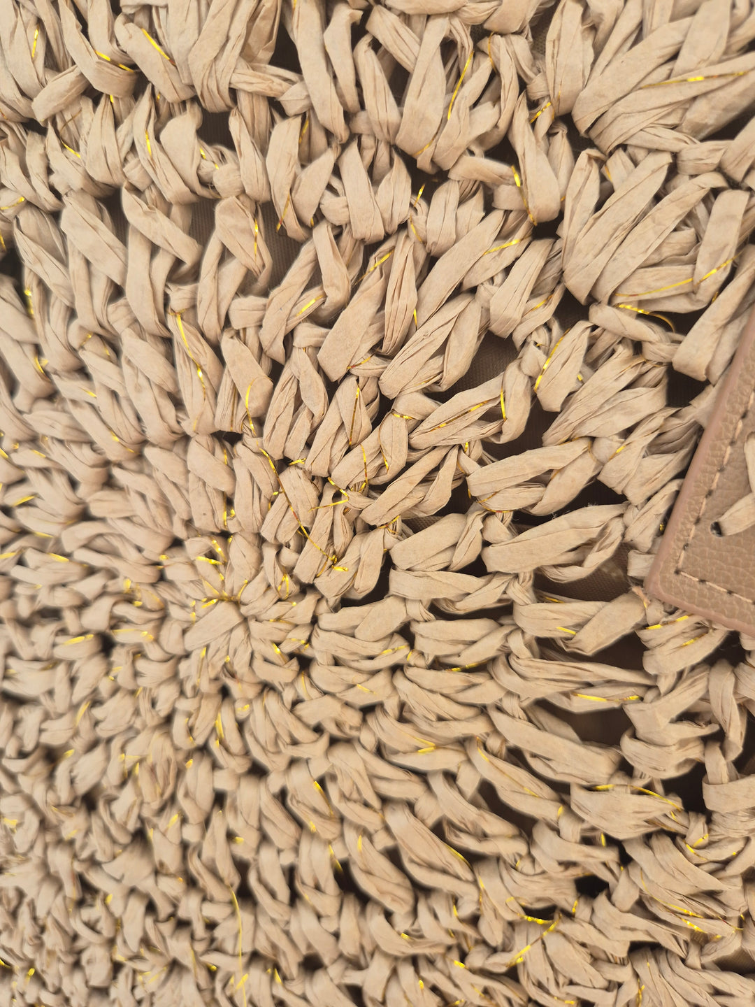 Crochet Raffia Beach Bag with Gold Metallic - (choose your Colour)