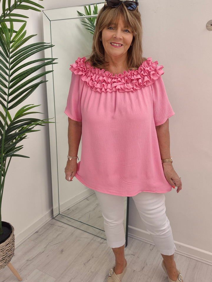 Bella Bardot Top - (choose your Colour) - (Curvy)