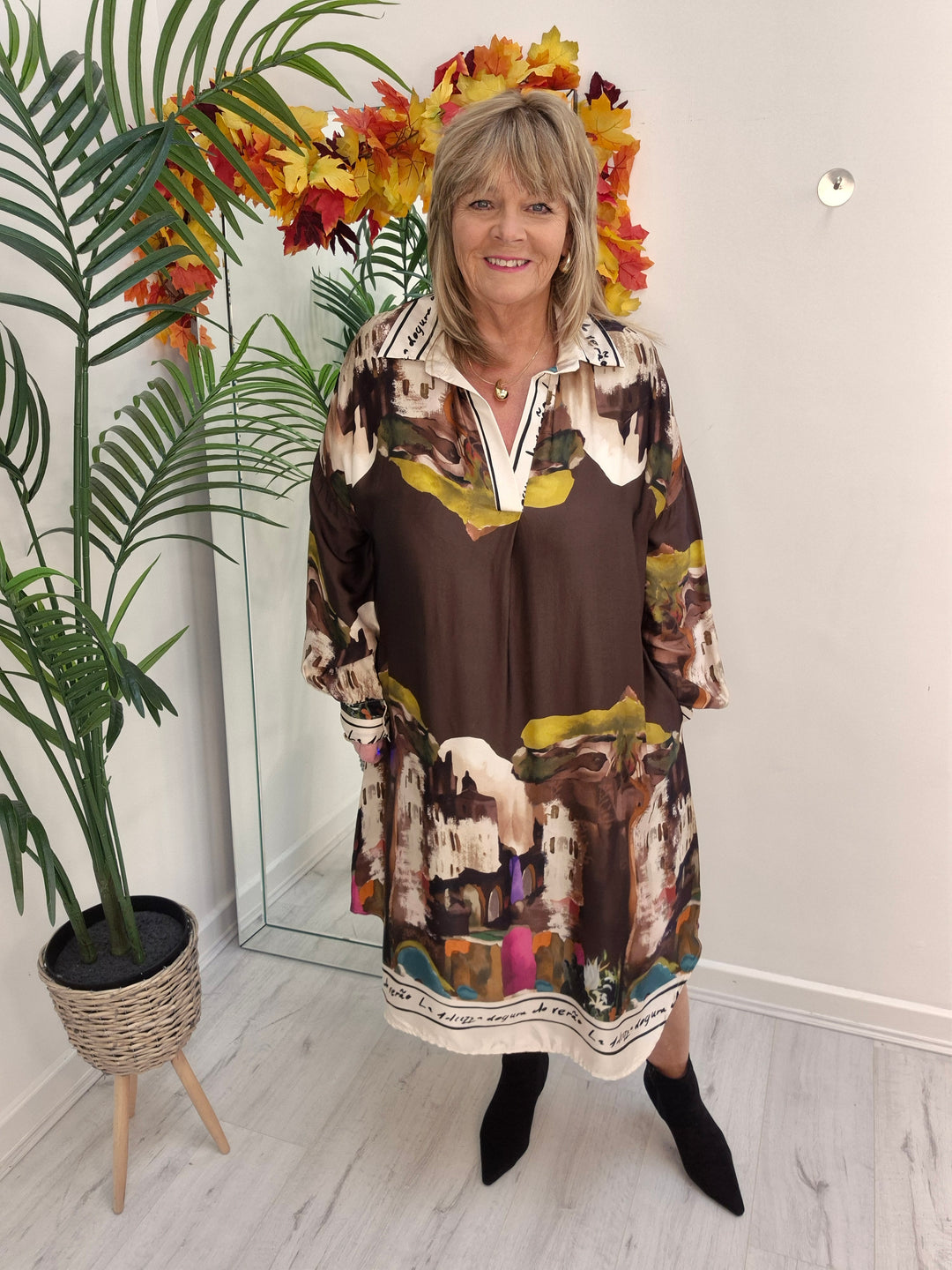 Amalfi Silk Dress - Chocolate - (One Size - fitting from Size 14 to Size 20)