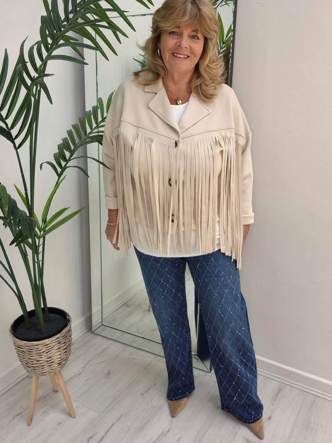 Kensington Ankle Boots with Low Block Kitten Heel - Beige (choose your Size)