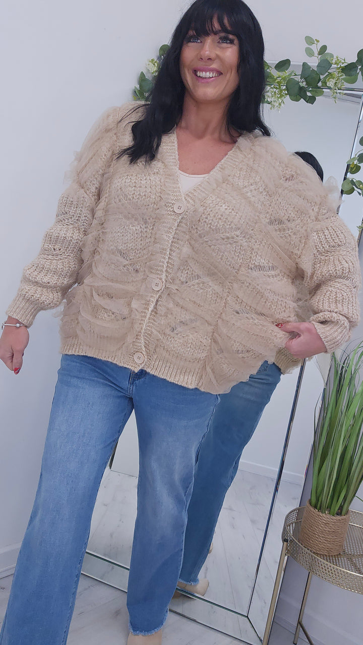 Marcia Mesh Cardigan - Mocha