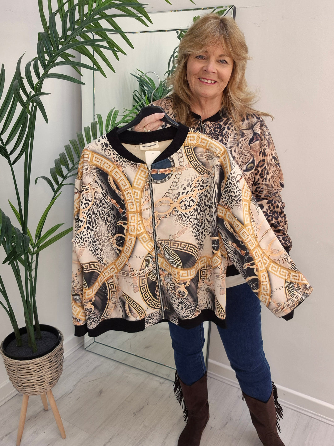 Diva Bomber Jacket - choose your Design (Oversized - fits 14 to Size 20) - Chain Print