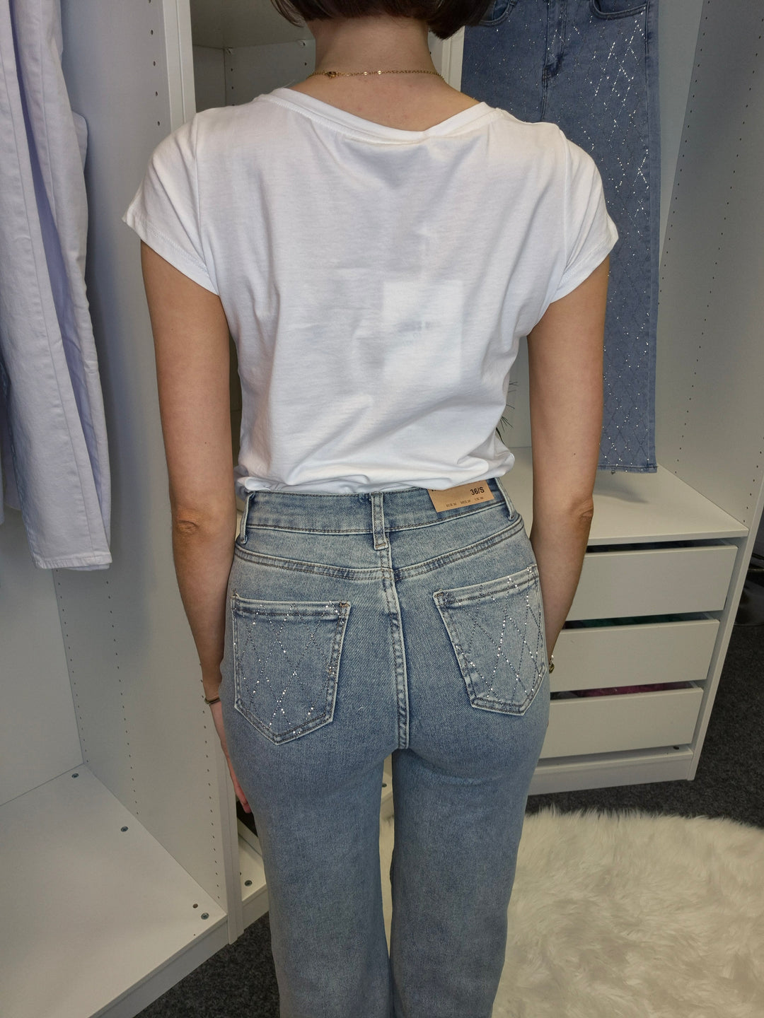 Kelly Diamante/Crystal Jeans - Stonewashed (choose your Size)