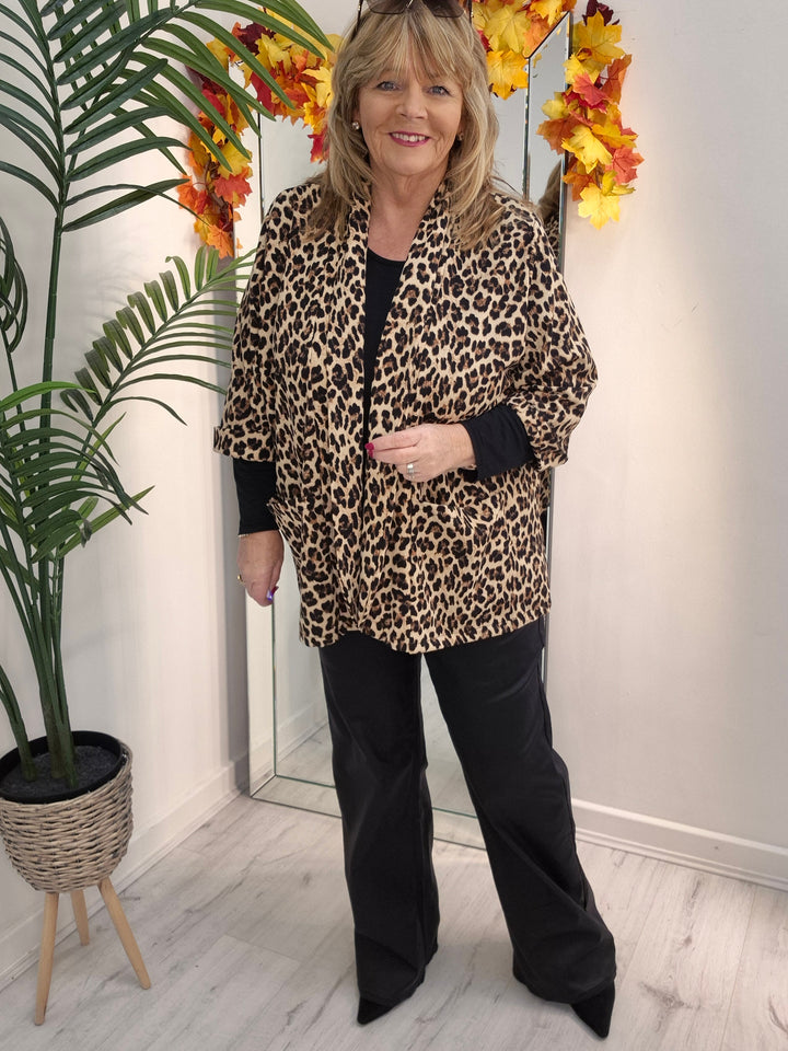 Zelda Leopard Print (choose Jacket or Trousers)-  (One Size/Curvy - fitting from Size 16/18 to Size 20/22)