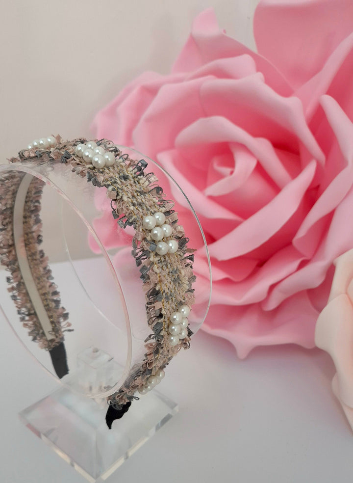 Boucle Headbands with Pearls - (choose your Colour)