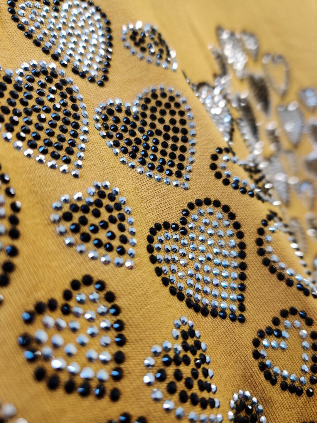 Hearts Sparkly Tee - Mustard