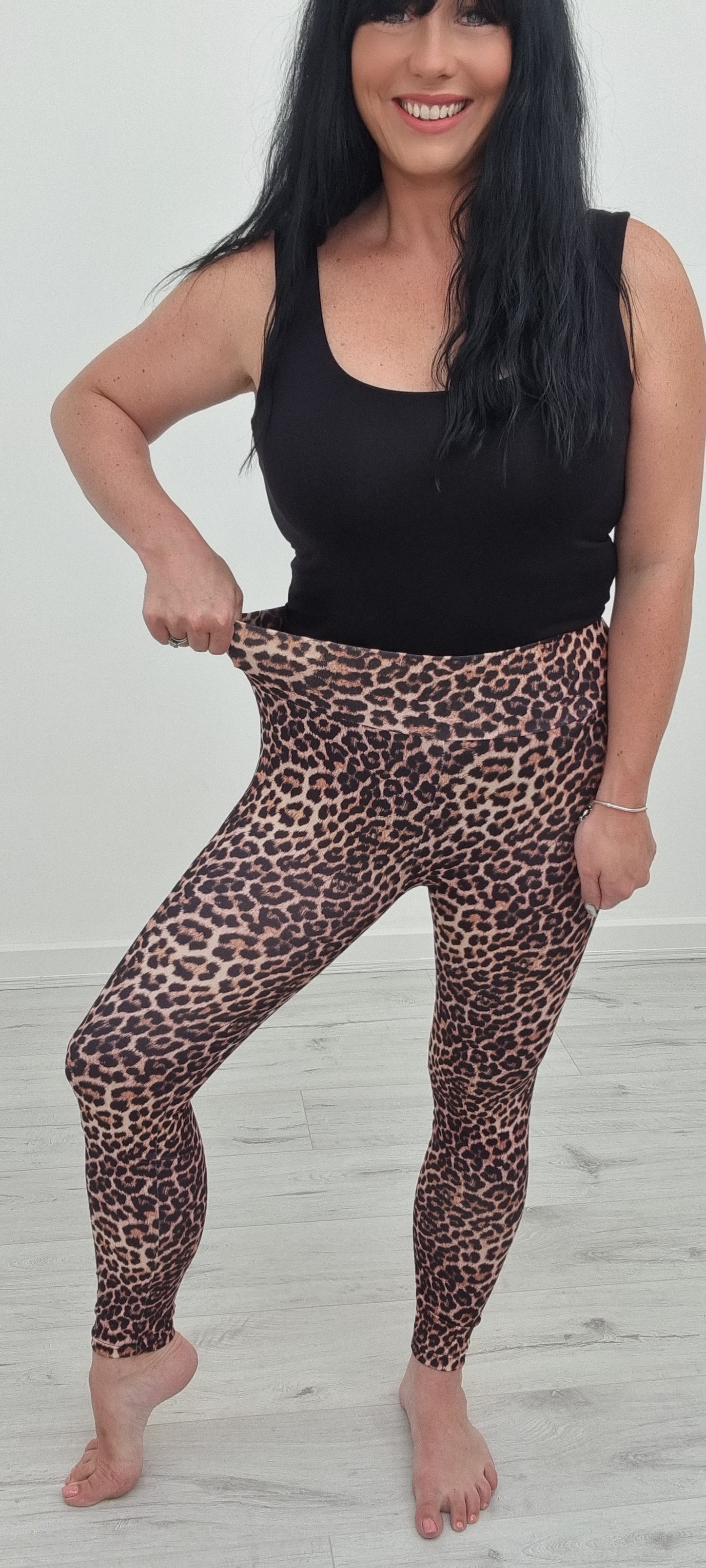 Leona Leopard Leggings Black Queen Of Fashion