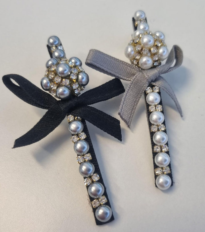 Bow & Diamante Hair Clip