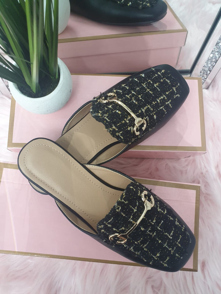 Tweed Loafers - Black