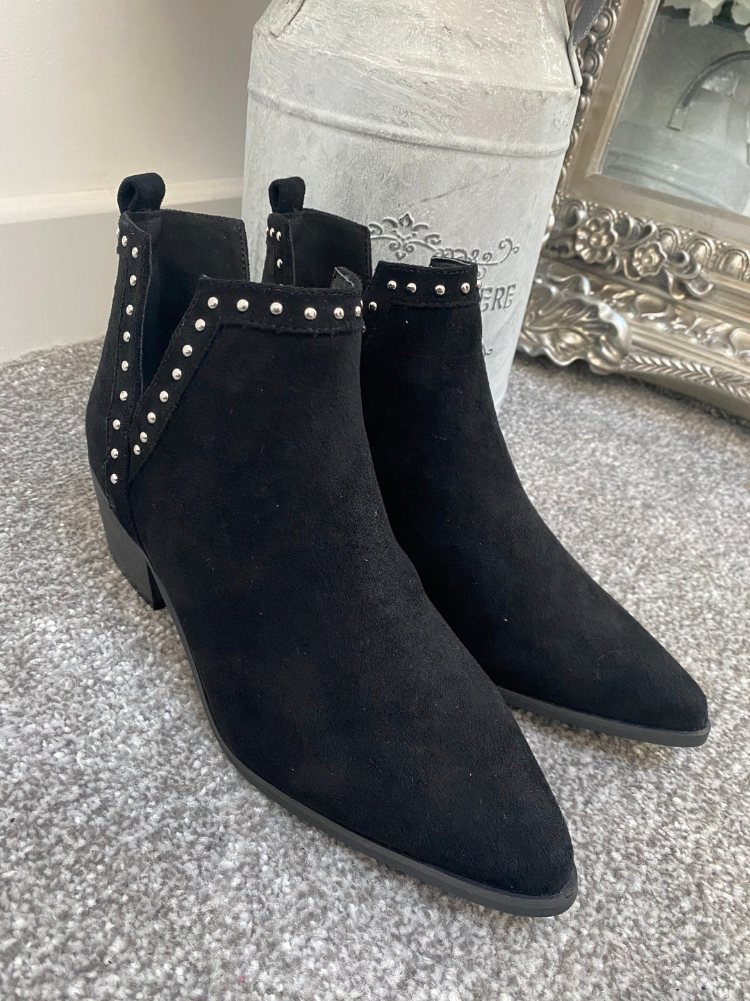 Arizona Studded Ankle Boots - Black