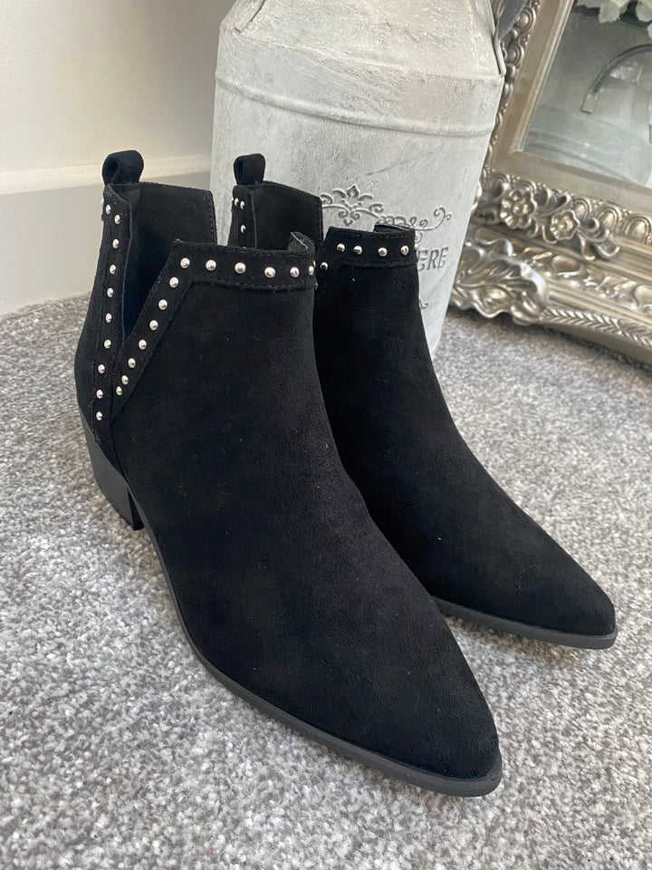 Arizona Studded Ankle Boots - Black