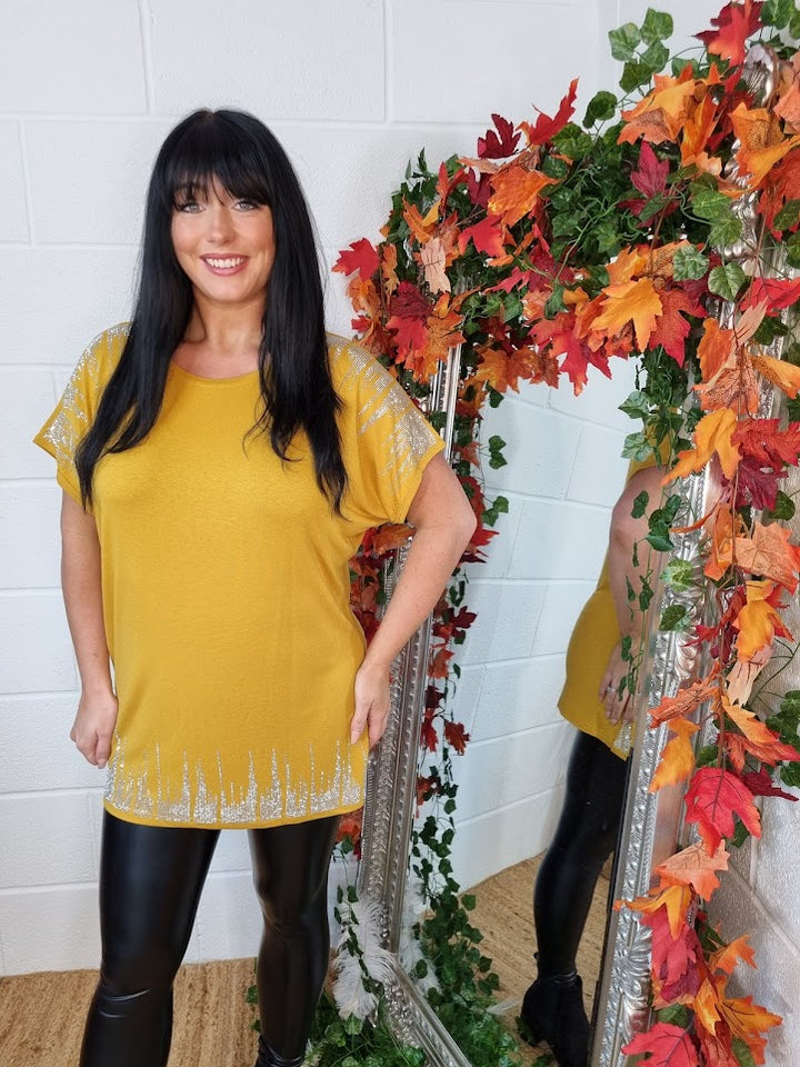 Sparkly Tee - Mustard
