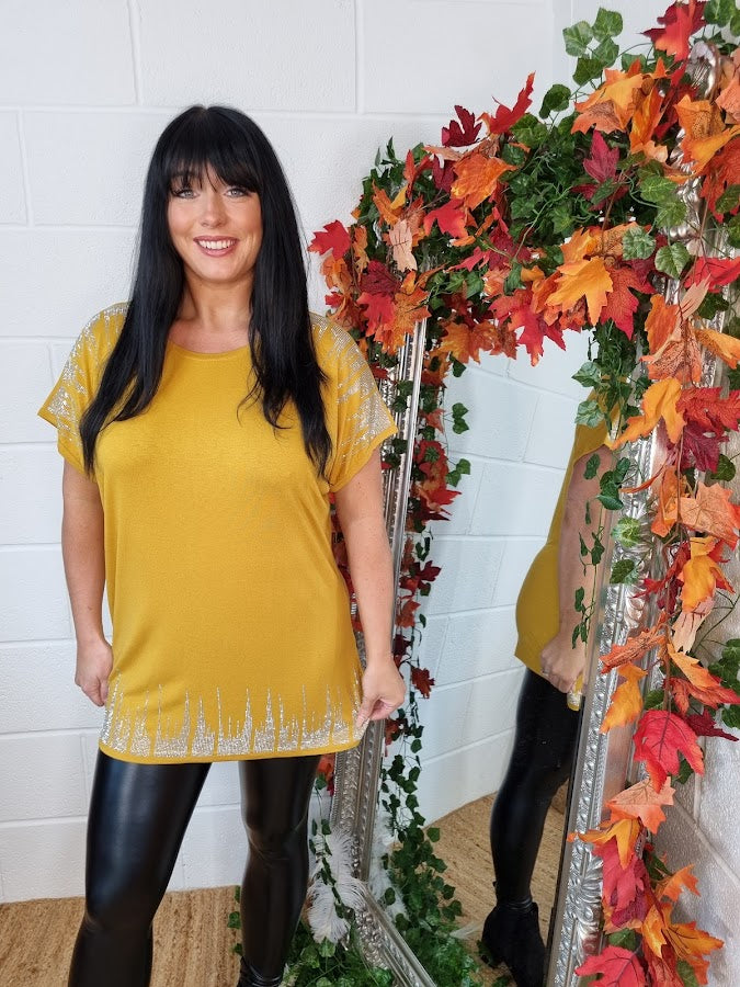 Sparkly Tee - Mustard