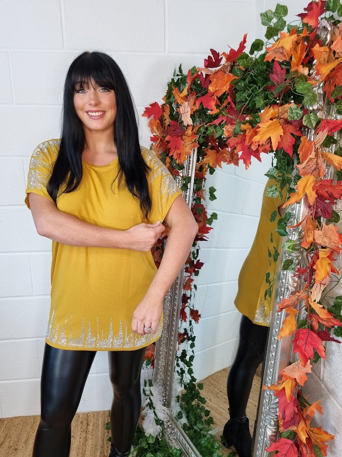 Sparkly Tee - Mustard