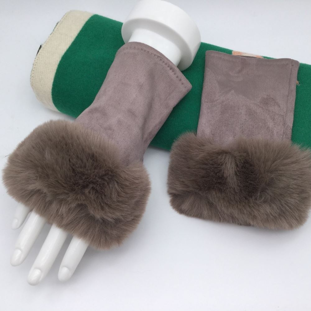 Oslo Faux Fur Fingerless Gloves - choose your Colour