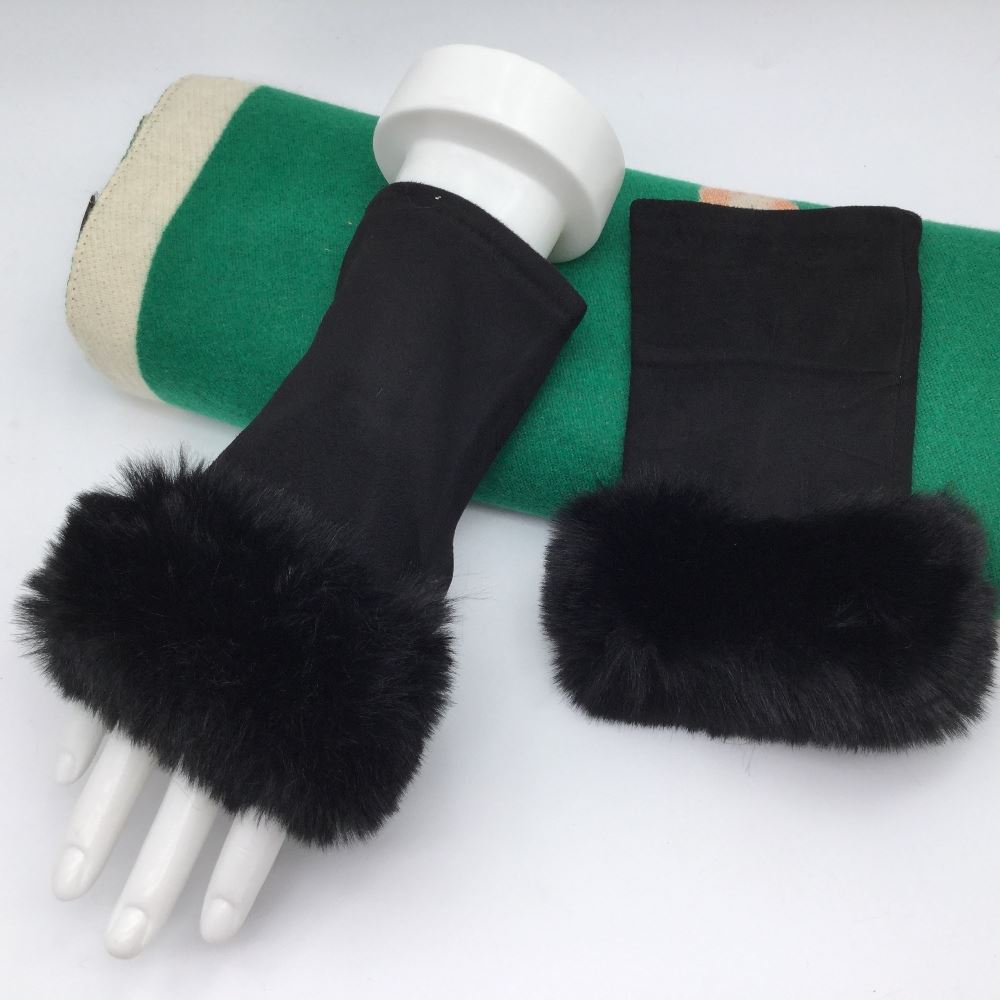 Oslo Faux Fur Fingerless Gloves - choose your Colour
