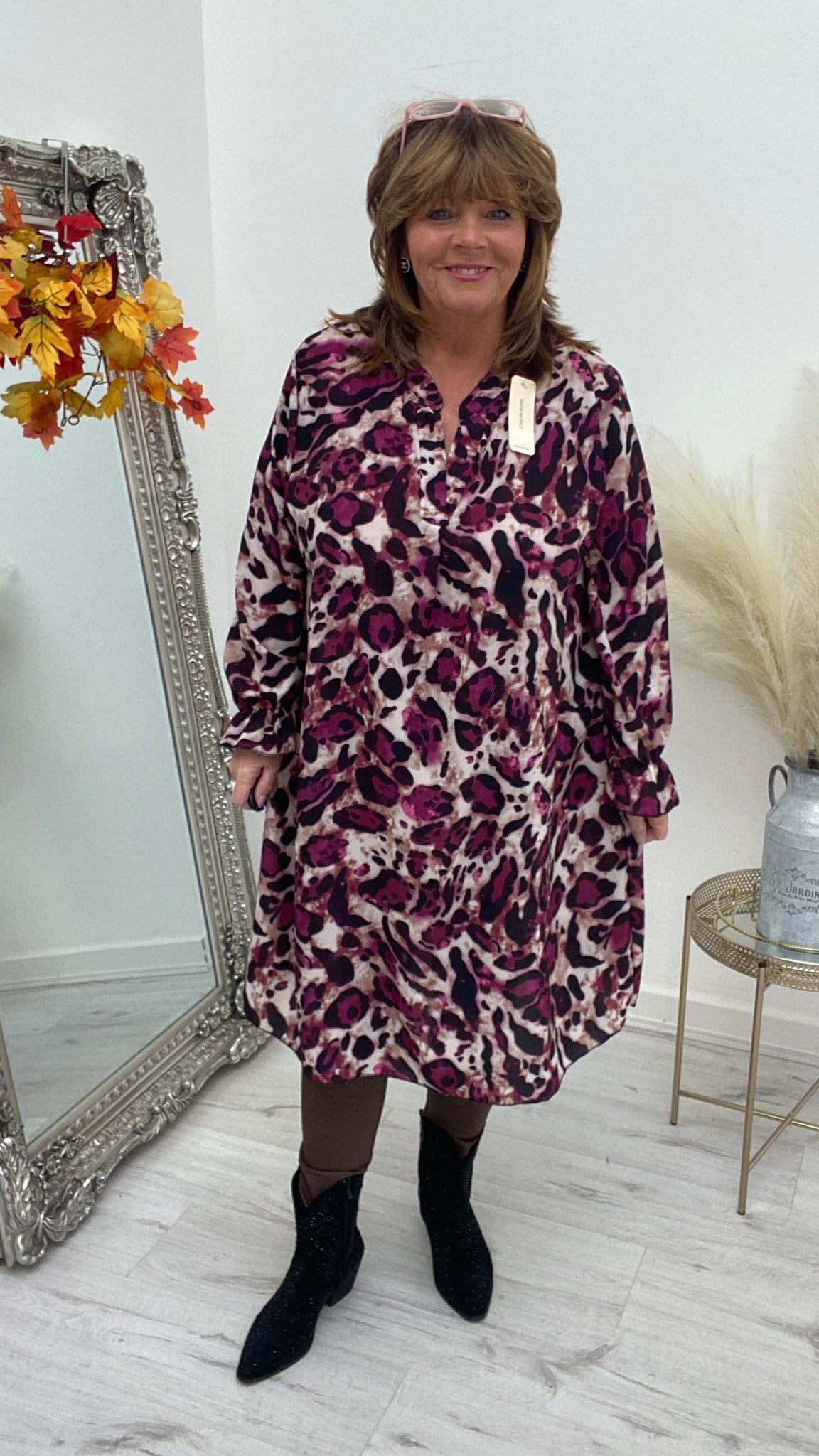 Leopard Print Tunic/Dress (Curvy Size) - choose your colour