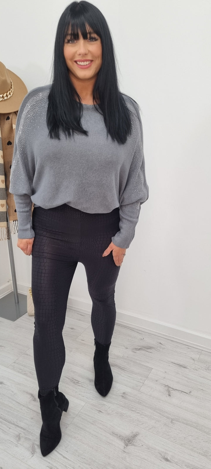 Mock Croc Leather Look Leggings ( Choose Your Colour )