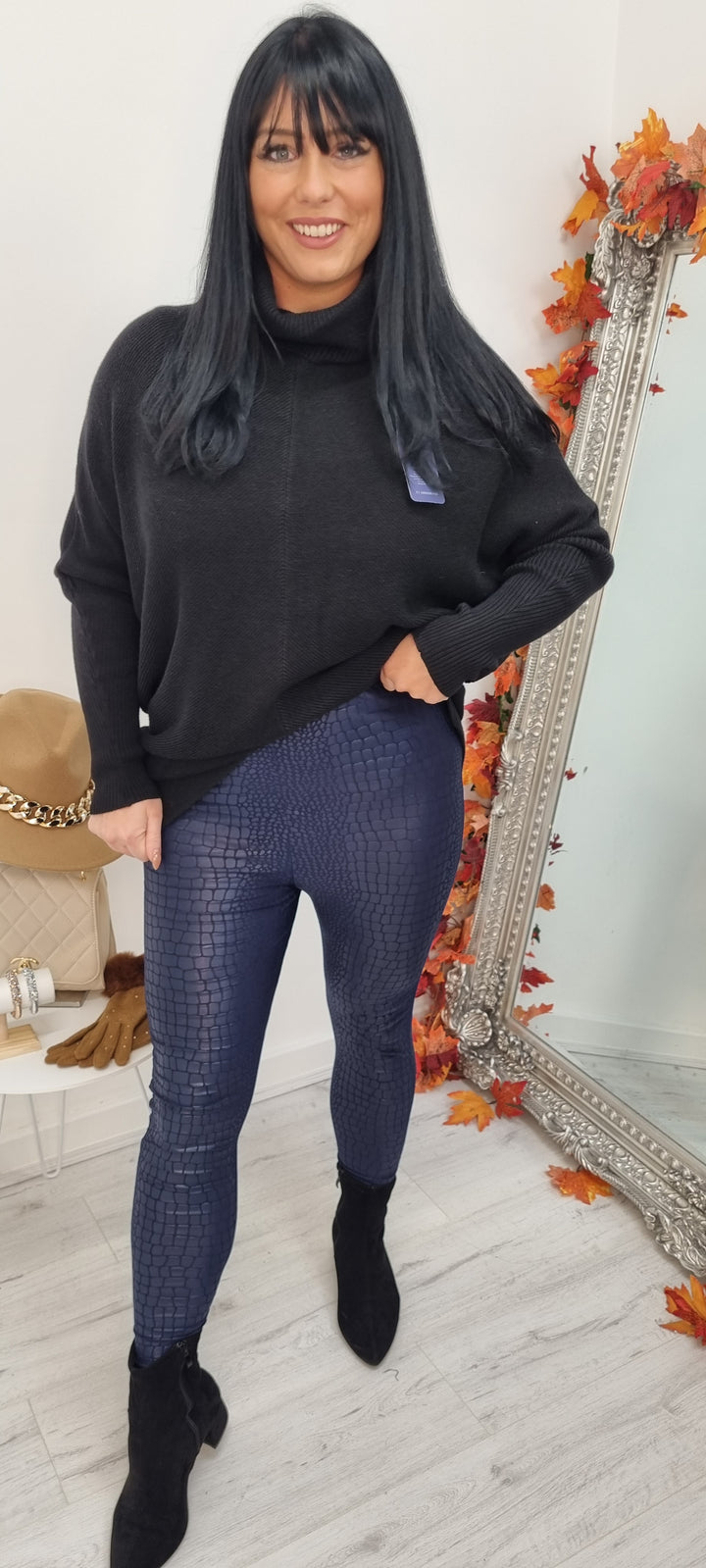Mock Croc Leather Look Leggings ( Choose Your Colour )