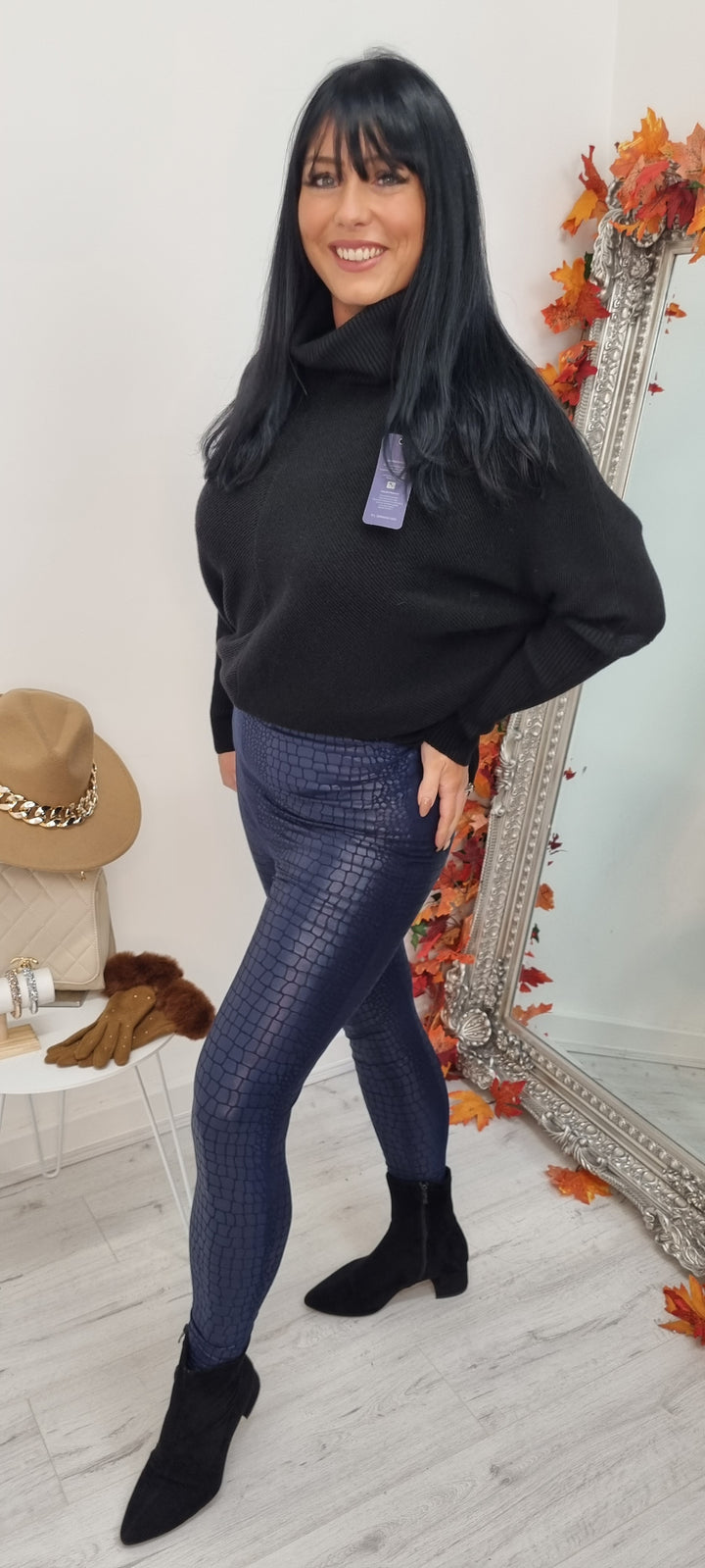 Mock Croc Leather Look Leggings ( Choose Your Colour )