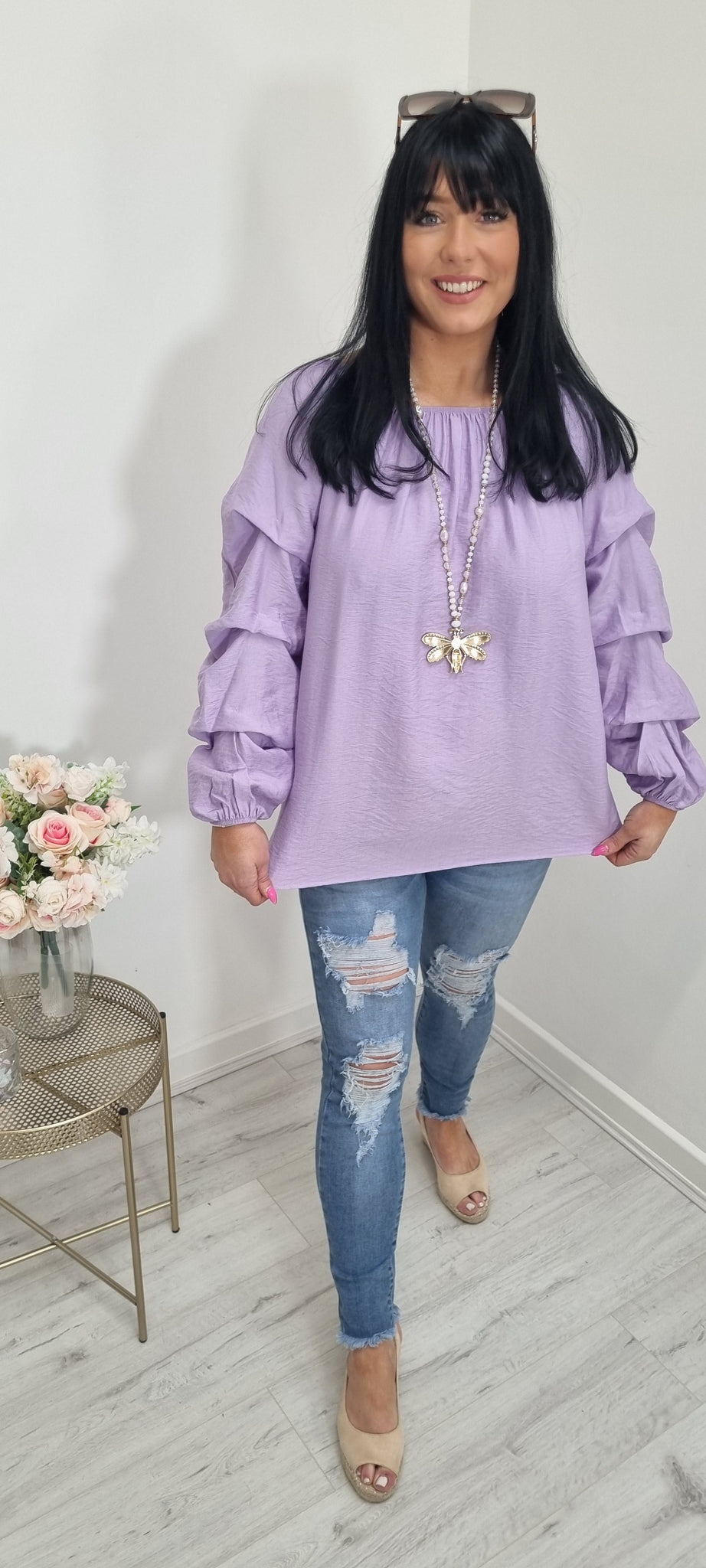 Lilac bardot online top