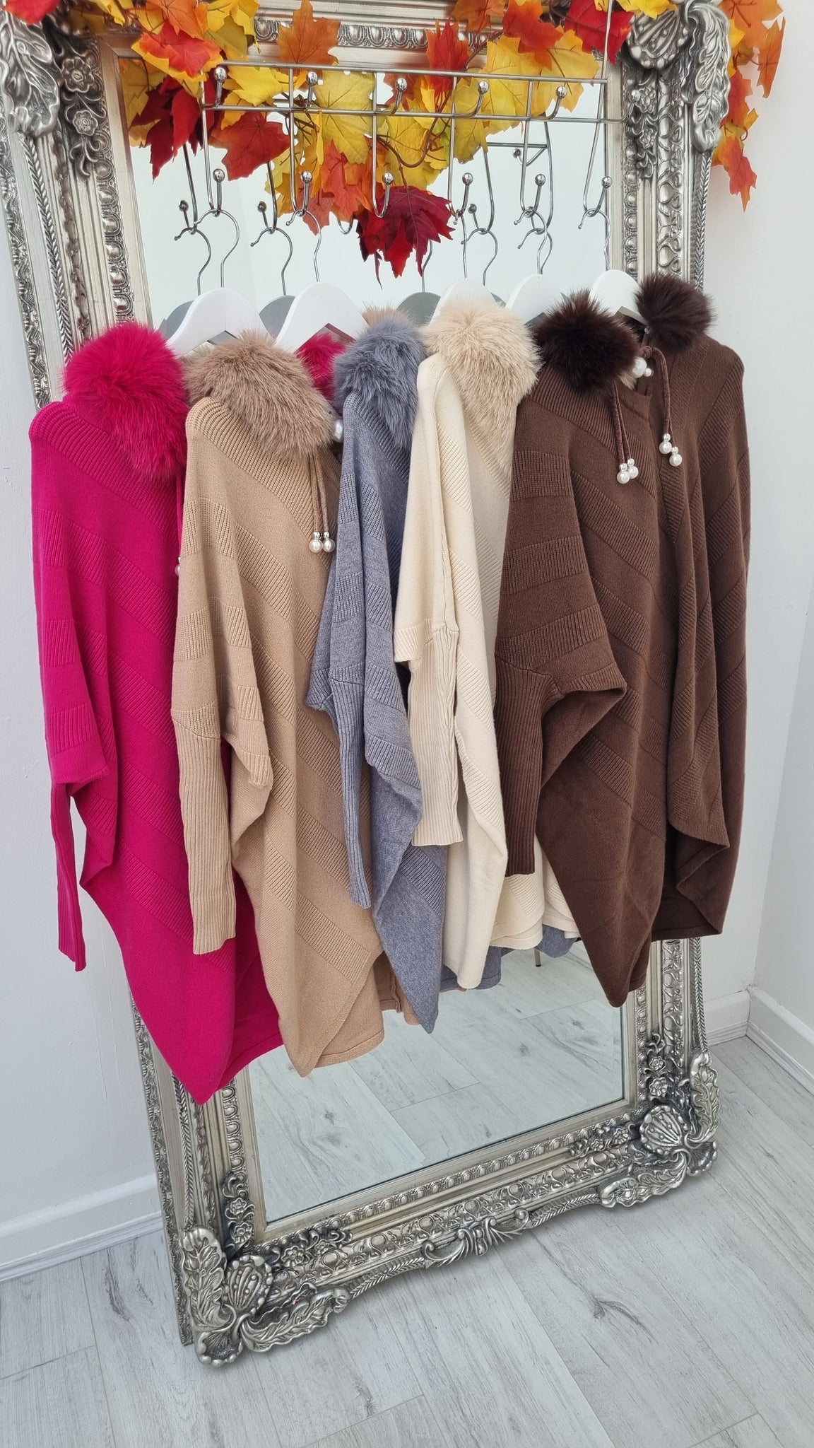 Oslo Faux Fur Diagonal Hi Lo Hoodie - (choose your colour)