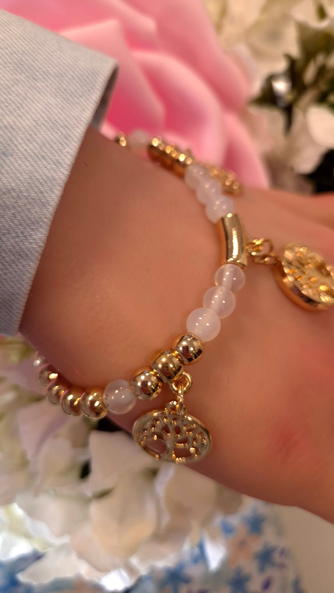 Stacking Bracelets - Tree of Life Charms (Gold Tone)