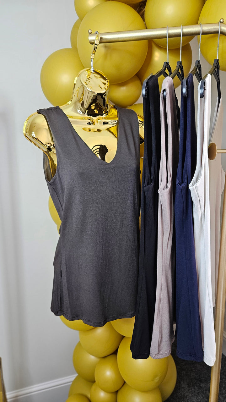 Double Layered V Neck Tops - (choose your Colour) - One Size