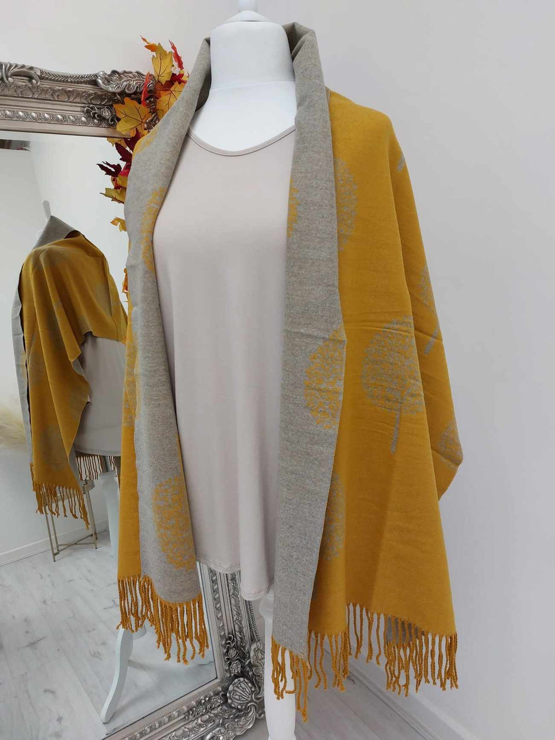Kensington Cashmere Tree of Life Tassel Scarf - Choose your colour