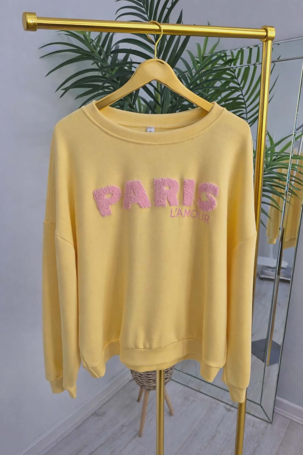 Paris Sweatshirt - Yellow/Pink (One Size - fitting from Size 10 to Size 16)