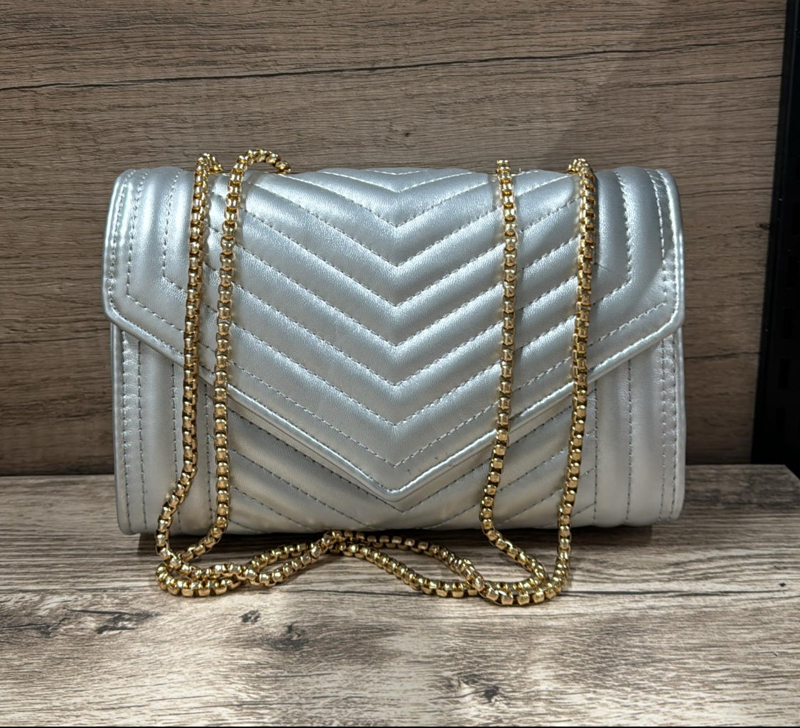 Athena Metallic Bag - Silver