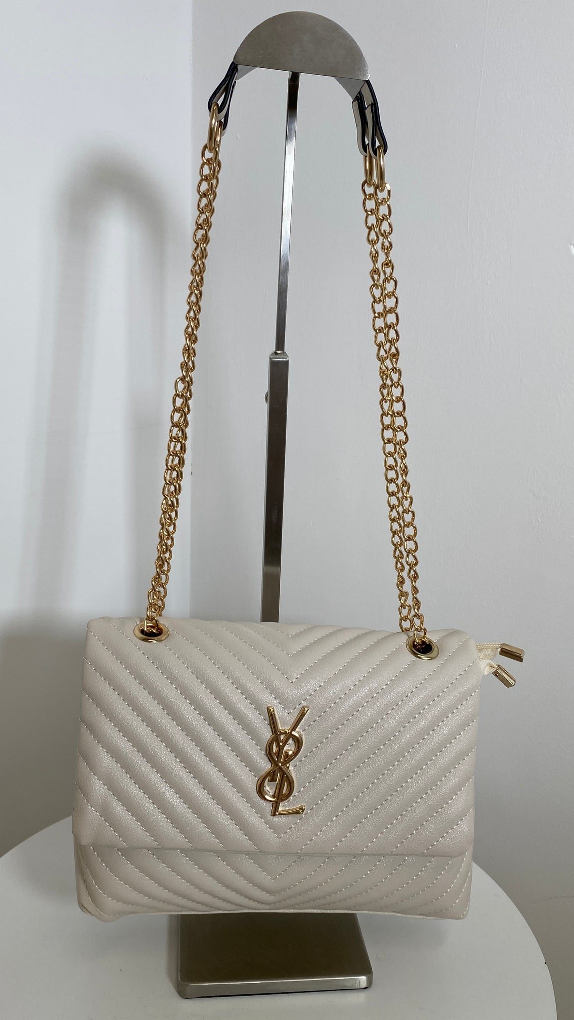 Yvette Chain Link Bag - Ivory